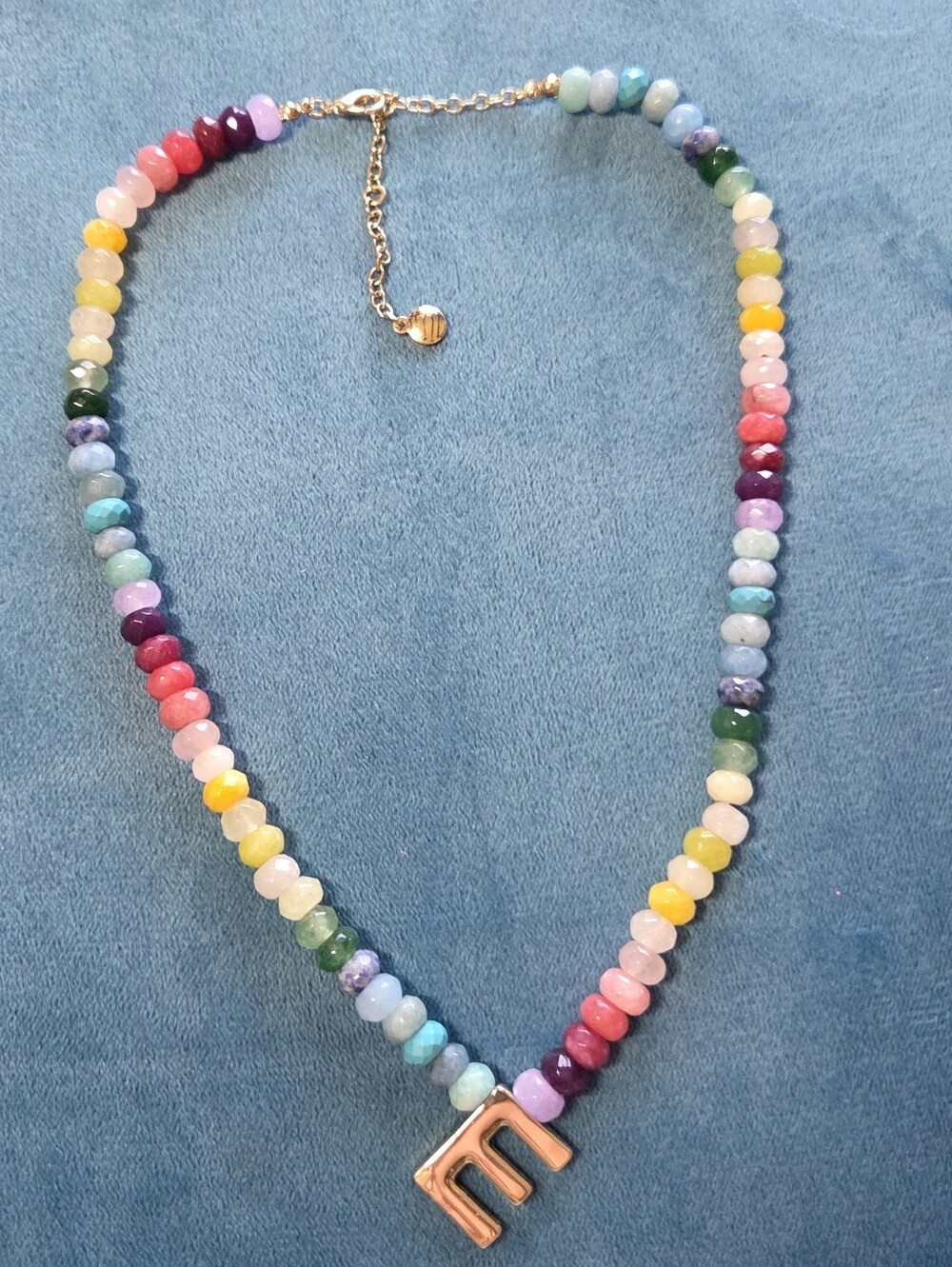 Baublebar Semi-Precious Crystal E Initial Necklace